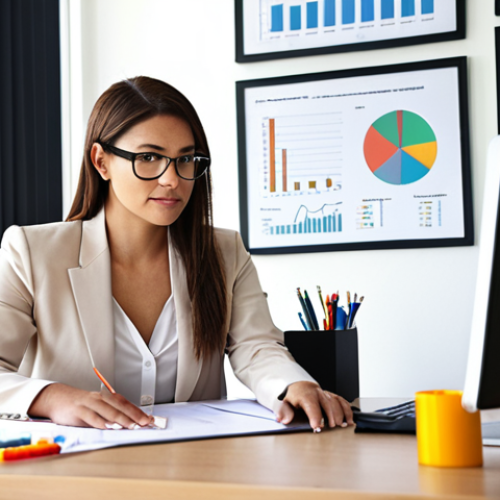 Home 11 **
"Traffic engineer negotiating salary, confident woman at desk, modern office, charts and graphs in background, illustrating career advancement, focus on empowerment."
**