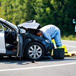도로교통사 자격증의 실무 활용도 - **

A forensic engineer in a professional setting, meticulously examining a vehicle at an accident s...