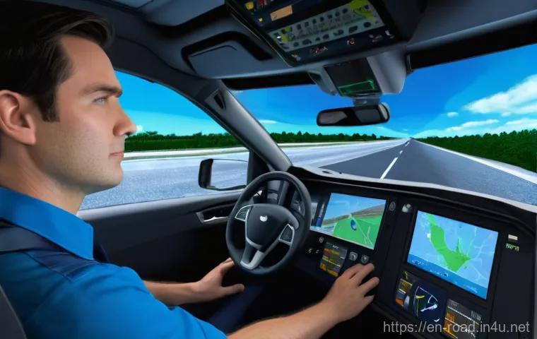 도로교통사 실무 교육 이수 조건 - **High-Fidelity Traffic Simulation:** "A male professional, approximately 35 years old, with short d...