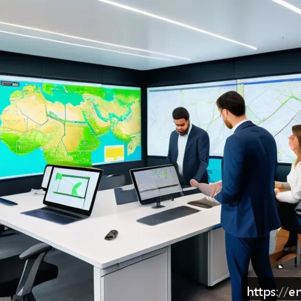 도로교통사와 공공기관 취업 - A modern urban transit planning office scene showing a diverse team of professionals collaborating a...