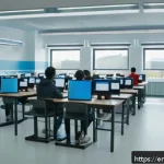 도로교통사 시험 합격률 통계 - A diverse group of young adult driver&rsquo;s license candidates sitting at individual desks in a modern d...